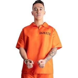 Men’s 2XL Inmate Halloween Cosplay Costume Top